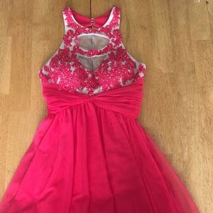Red high neck formal dress size 3